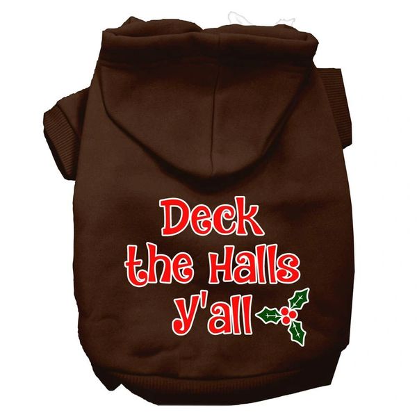 Dog Hoodies: DECK THE HALLS Y'ALL Screen Print Dog Hoodie in Various Colors & Sizes by Mirage