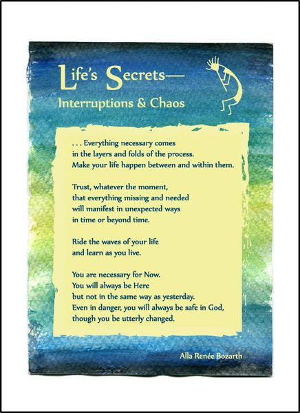 Life's Secrets— Interruptions & Chaos — Full Page