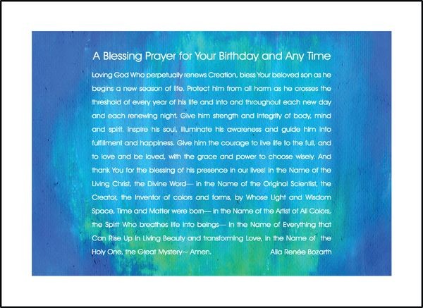 A Blessing Prayer for Your Birthday and Any Time - For Him - Soul Card