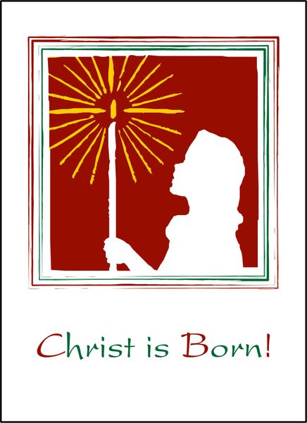 Young Girl and Divine Candle Christmas Card