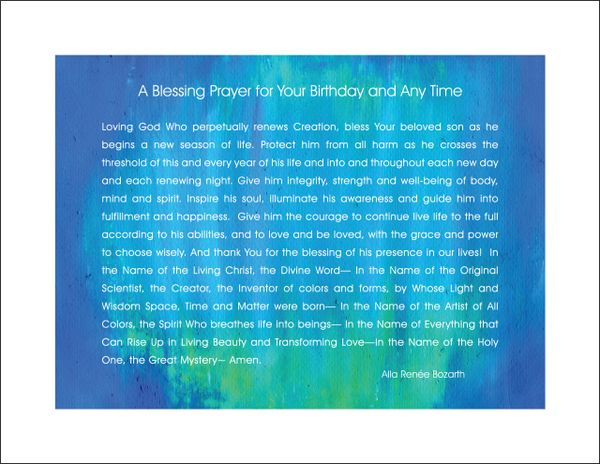 A Blessing Prayer for Your Birthday and Any Time - For Him - Full Page