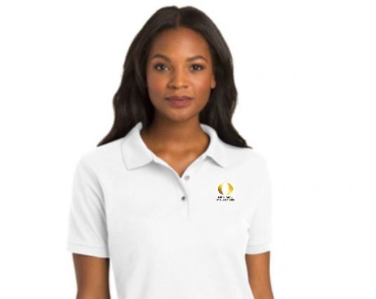 Women's white polo shirt