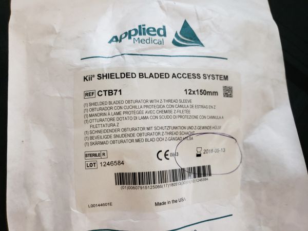 APPLIED MEDICAL CTB71 Kii SHIELDED BLADED ACCESS SYSTEM 12 X 150MM