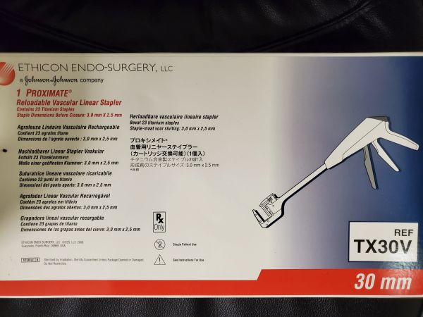 ETHICON ENDO-SURGERY TX30V 1 PROXIMATE RELOADABLE VASCULAR LINEAR STAPLER