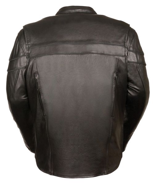 Men's Sporty Scooter Crossover Leather Motorcycle Jacket SH1408