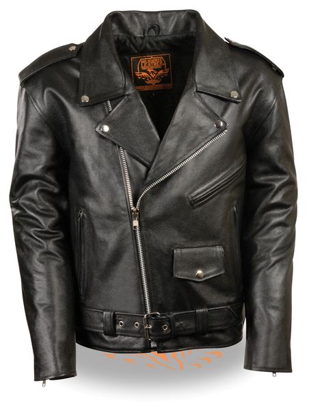 Youth Leather Traditional Style Biker Jacket LKY1950