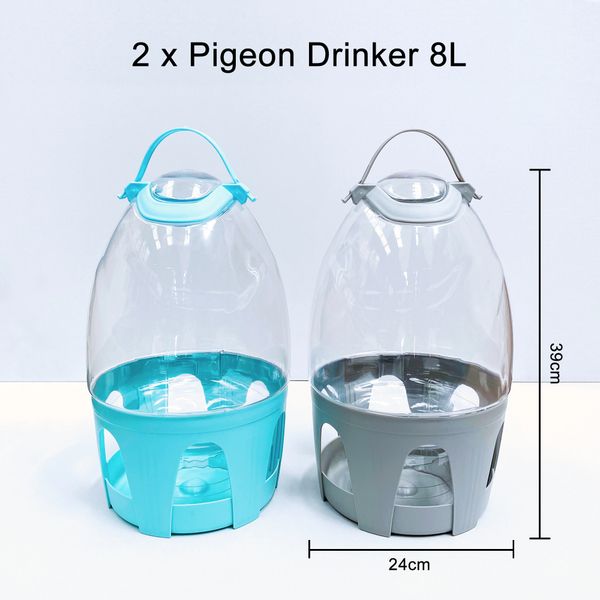 2 x NEW Clear Fountain Drinker 8L