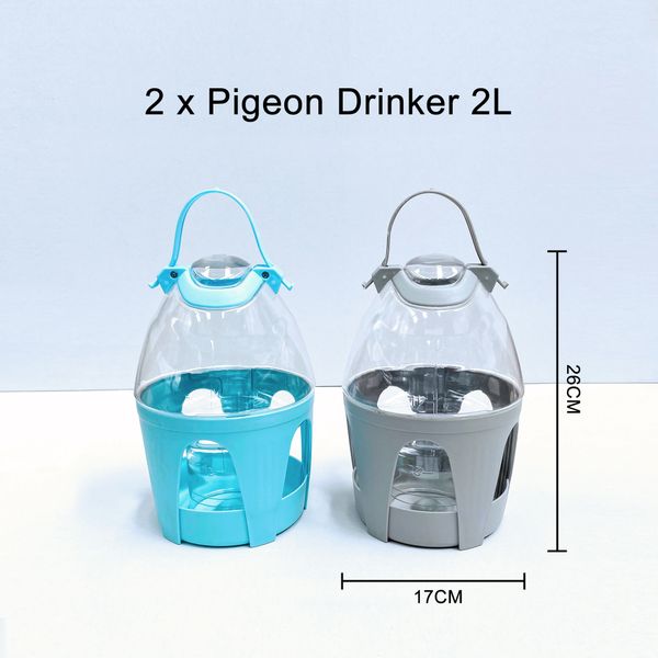 2 x NEW Clear Fountain Drinker 2L