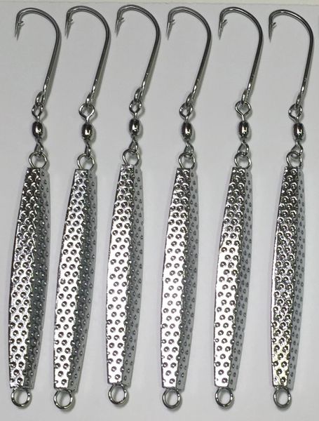 6 New Bluefish-Stripers A-27 Ava Chrome Hammered Diamond Jigs 3 oz