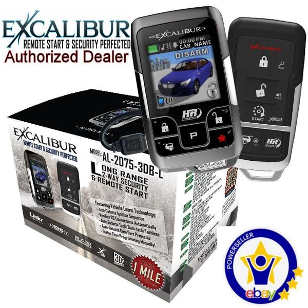 Excalibur AL-2075-3DB-L - Deluxe Color 2-Way Vehicle Security & Remote Start system with 1+ mile range