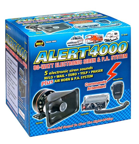Wolo Alert Siren & Speaker System Electronic Siren Powerful (3)Tone 80watt & Pa System