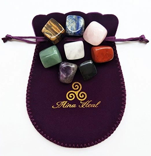 Free With Order Over 50 Chakra Healing Crystals Set Of 8 Tumbled And Polished For 7 Chakras Balancing Crystal Therapy Meditation Reiki Or As Thumb Stones Palm Stones Worry Stones Genuine