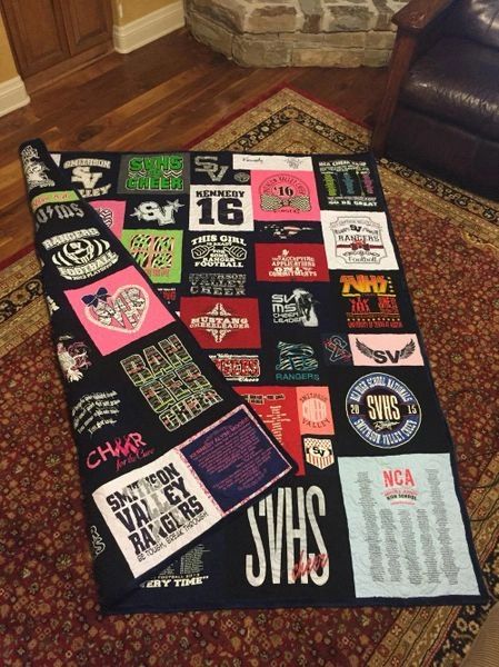 Tee Shirt Quilt Double sided Custom Puzzle Design Memory Quilt Custom Order Quilt You Pick Size Using Your Shirts DEPOSIT ONLY