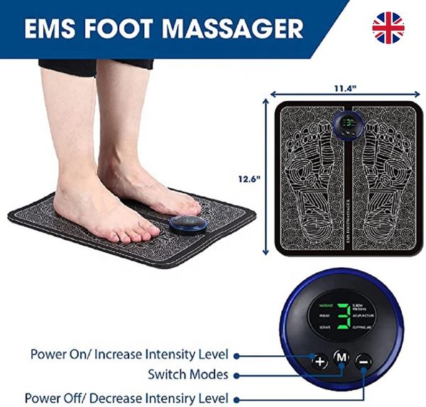 Electric EMS Foot Massager Pad Relief Pain