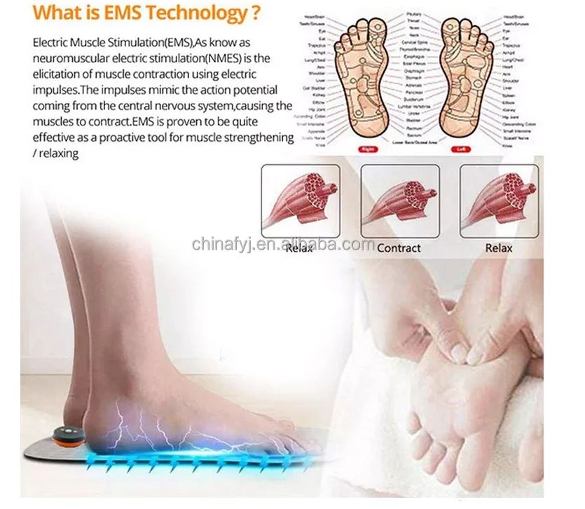 EMS ELECTRIC FOOT MASSAGER PAD RELIEF PAIN