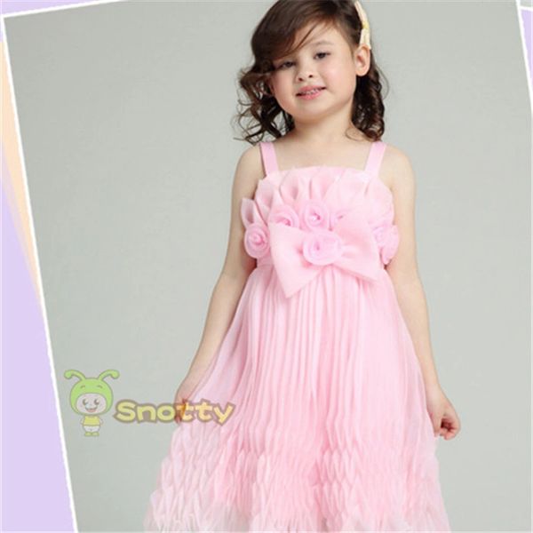 spaghetti strap girl party wear western dress 10 year olds girls dress for  sale 2-10 age KD-14214