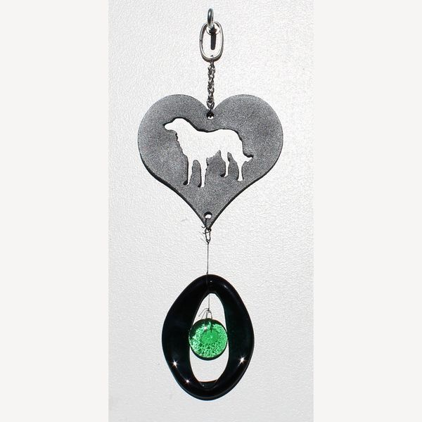 0834-M Dog Lover's Heart Metal Mini Chime