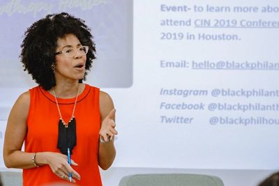 LaTanya Flix speaking to BPH attendees at first convening. Credit: David "Odiwams" Wright