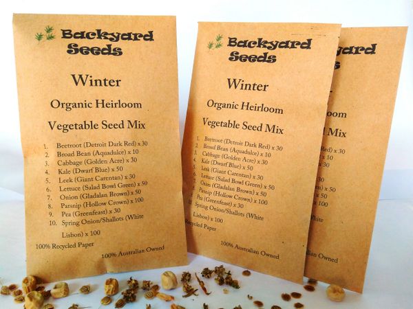 Winter Organic Heirloom Vegetable Seed Mix