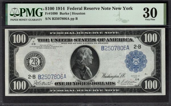 1914 $100 New York FRN PMG 30 Fr.1090 Item #1993053-001