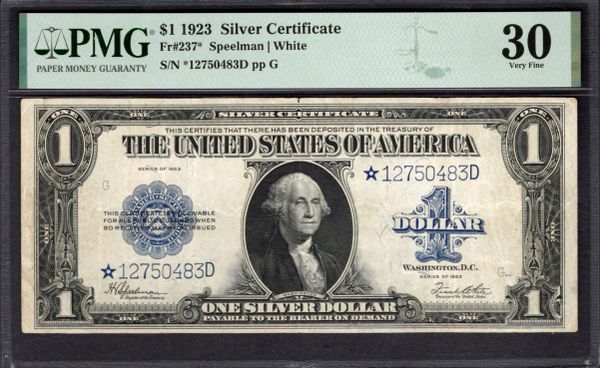 1923 $1 STAR Silver Certificate PMG 30 Fr.237* Item #2078738-004