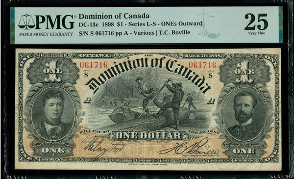 1898 $1 Dominion of Canada PMG 25 DC-13c Item #2001848-001