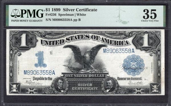 1899 $1 Silver Certificate Black Eagle Note PMG 35 Fr.236 Item #2079362-003