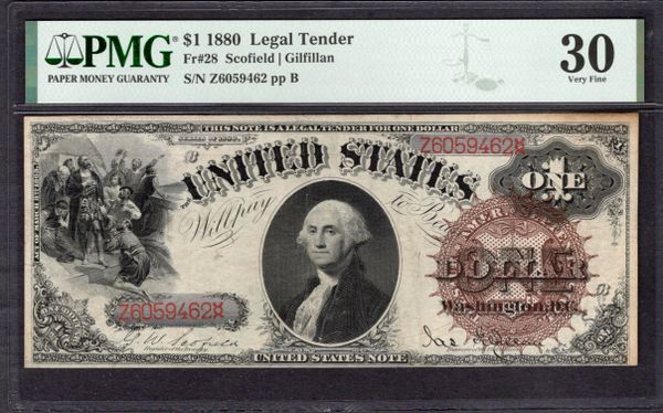 1880 $1 Legal Tender PMG 30 Fr.28 Item #1994440-020