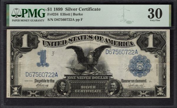 1899 $1 Silver Certificate Black Eagle Note PMG 30 Fr.234 Item #2087164-009