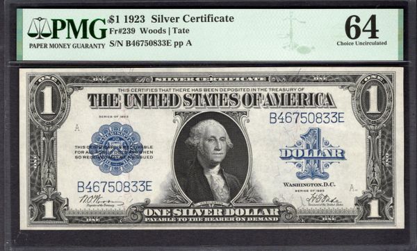 1923 $1 Silver Certificate PMG 64 Fr.239 Series Key Note Item #1994868-003