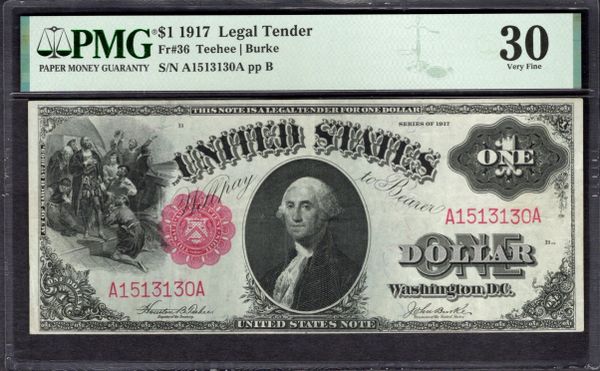 1917 $1 Legal Tender PMG 30 Fr.36 Item #1995121-017