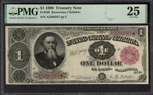 1890 $1 Treasury Stanton Note PMG 25 Fr.349 Item #1995813-008