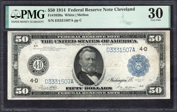 1914 $50 Cleveland FRN PMG 30 Fr.1039a Item #1995954-017