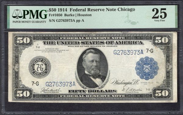 1914 $50 Chicago FRN PMG 25 Fr.1050 Item #1996342-011