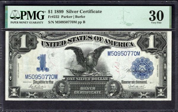 1899 $1 Silver Certificate Black Eagle Note PMG 30 Fr.232 Item #1997334-004