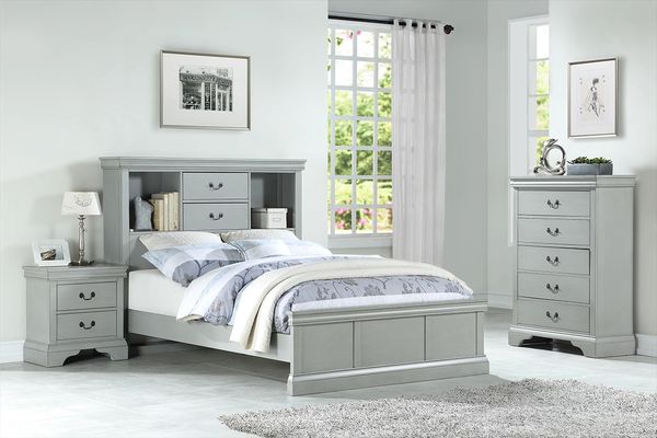 F9423 F4936 F4939 3pcs Grey Twin Bed Set Bazaar Furniture