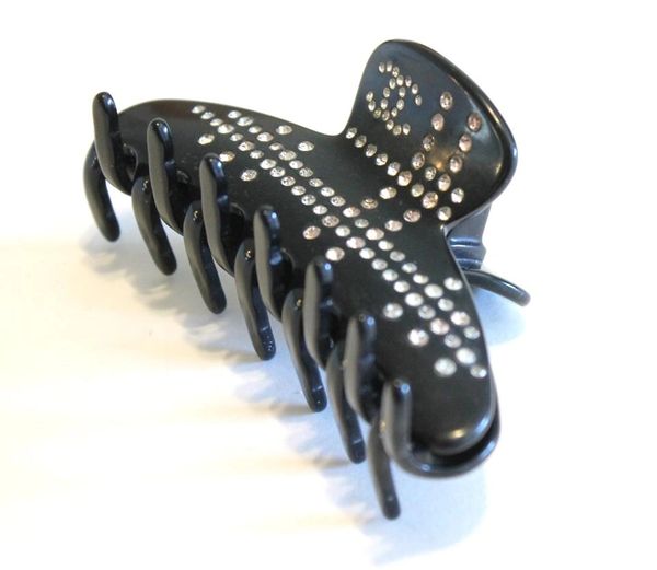 Chanel VIP Crystal Hair Clip Black ENTRUPY AUTHENTICATED MONEY BACK