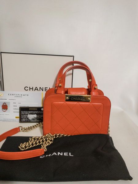 Chanel 2017 Cruise Coral Red Label Click Small Shopping Bag
