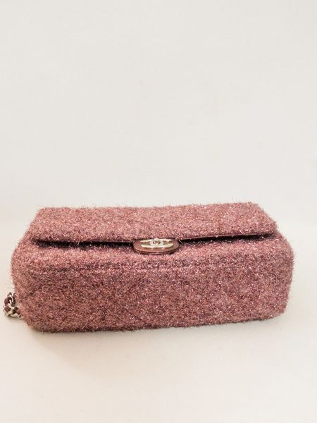 Chanel Limited Ed Pink Metallic Burgundy Medium Pluto Glitter Bag