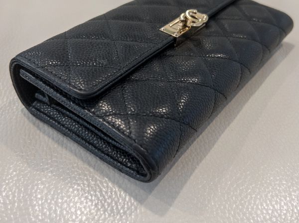 Chanel Black Leather CC Wallet Entrupy Authenticated