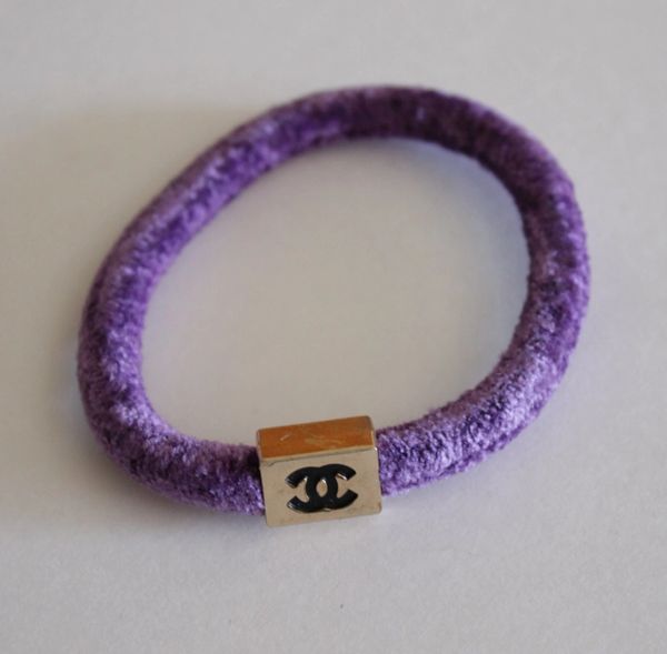 Chanel Vip Hair Band Ponytail Holder Black Pink Purple Teal