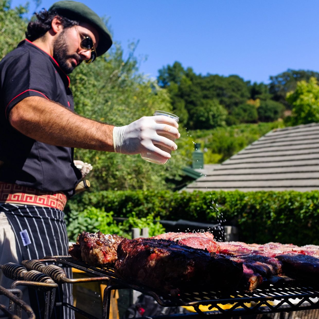 Premium Photo  Parrilla argentina traditional barbecue made with straight  from the wood