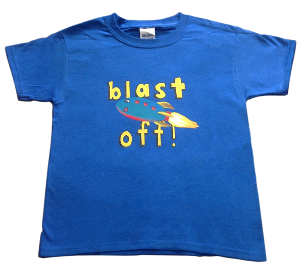Blast Off Rocket Ship Tshirt