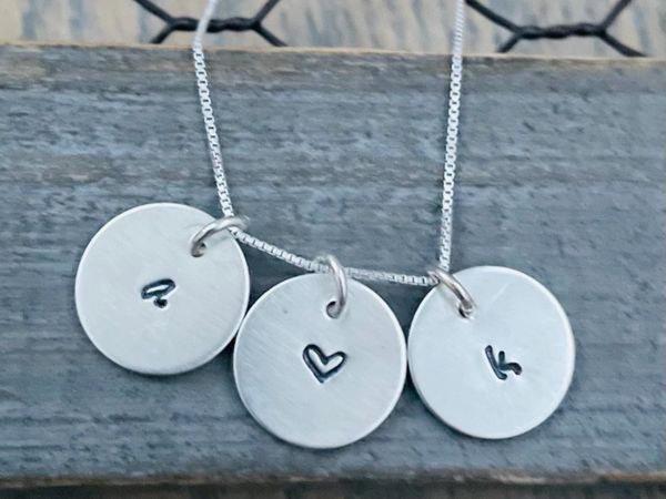 Personalized initial necklace, Monogram choker necklace, Sterling silver gift for her