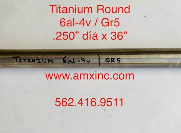 10PCS .250" Dia x 36" 6al-4v Titanium Round Bar