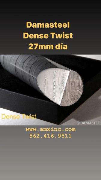 27mm (1.06”) dia x per inch Dense Twist DS95X Damasteel