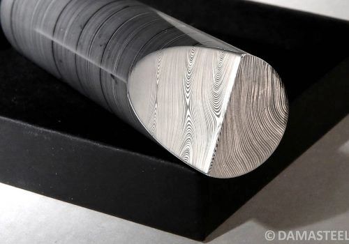 27mm (1.06") dia x 3.875 DENSE TWIST DS95X Damasteel Round Bar
