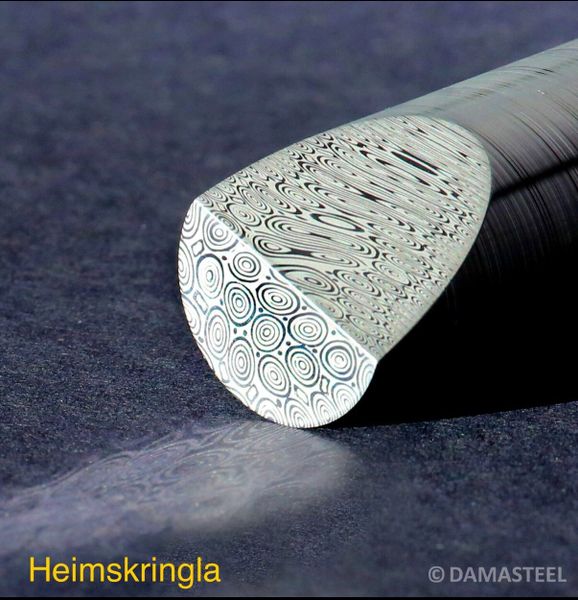 27mm (1.06") dia x 3.25Heimskringla DS95X Damasteel Round Bar