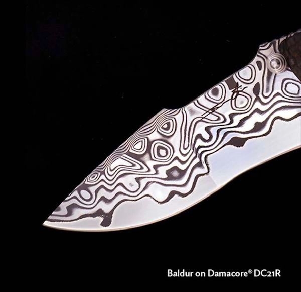 .156" x 2" x 8" DC21R Baldur Damasteel Damacore Stainless Damascus