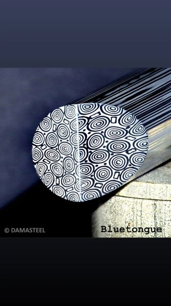 20mm dia x 12” DS95X Bluetongue Stainless Damascus